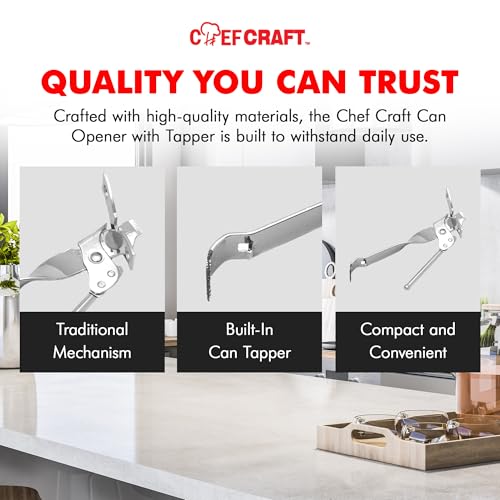 Chef Craft Select Can Opener with Tapper, 6.5 inches in length, Nickle Plated by Chef Craft - Image 6
