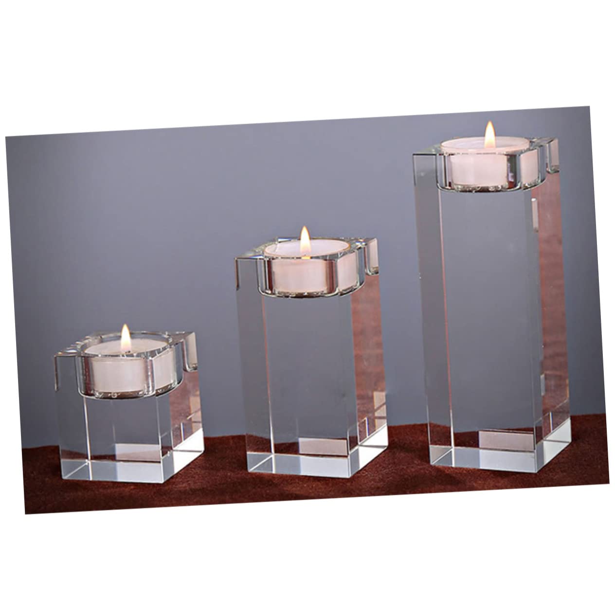Kristall Kerzenständerwürfel 3 Stück-Pack für Elegante Tischdeko | Glitzernd und Transparent, Edler Stil, für Heiratsantrag und Entschuldigung, Kompakt als Wohnobjekt