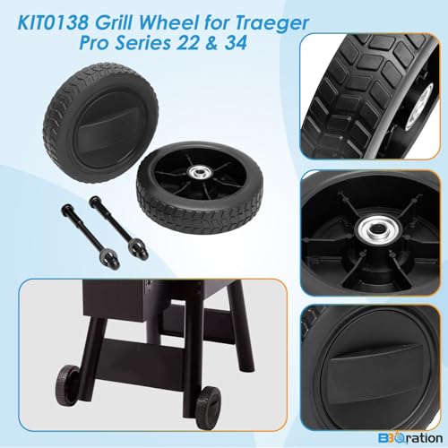 Image of KIT0138 Grill Wheel for Traeger Pro Series 22 & 34, Pro 575 /780