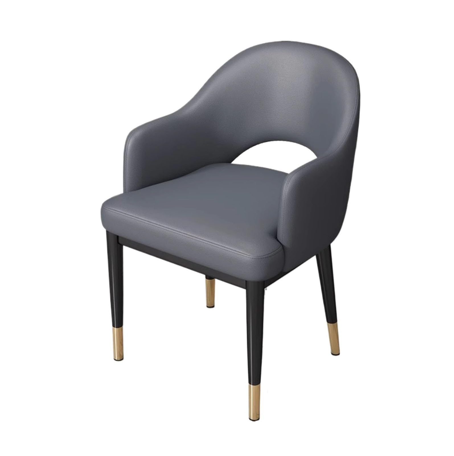 Chaise de Cuisine Chaises de Salle à Manger Modernes en Simili Cuir du Milieu siècle avec accoudoirs, siège rembourré, Pieds métal for Cuisine et(Dark Grey)