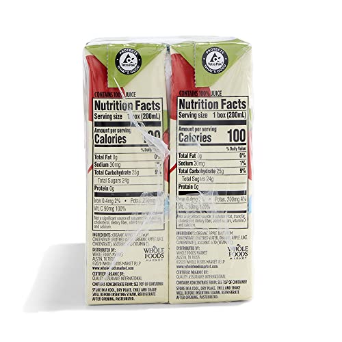 Image of 365 By Whole Foods Market, Featuring Wild Kratts, Organic 100% Juice From Concentrate, Apple (6.75 Fl Oz Boxes), Total 108 Fl Oz, (Pack of 16)