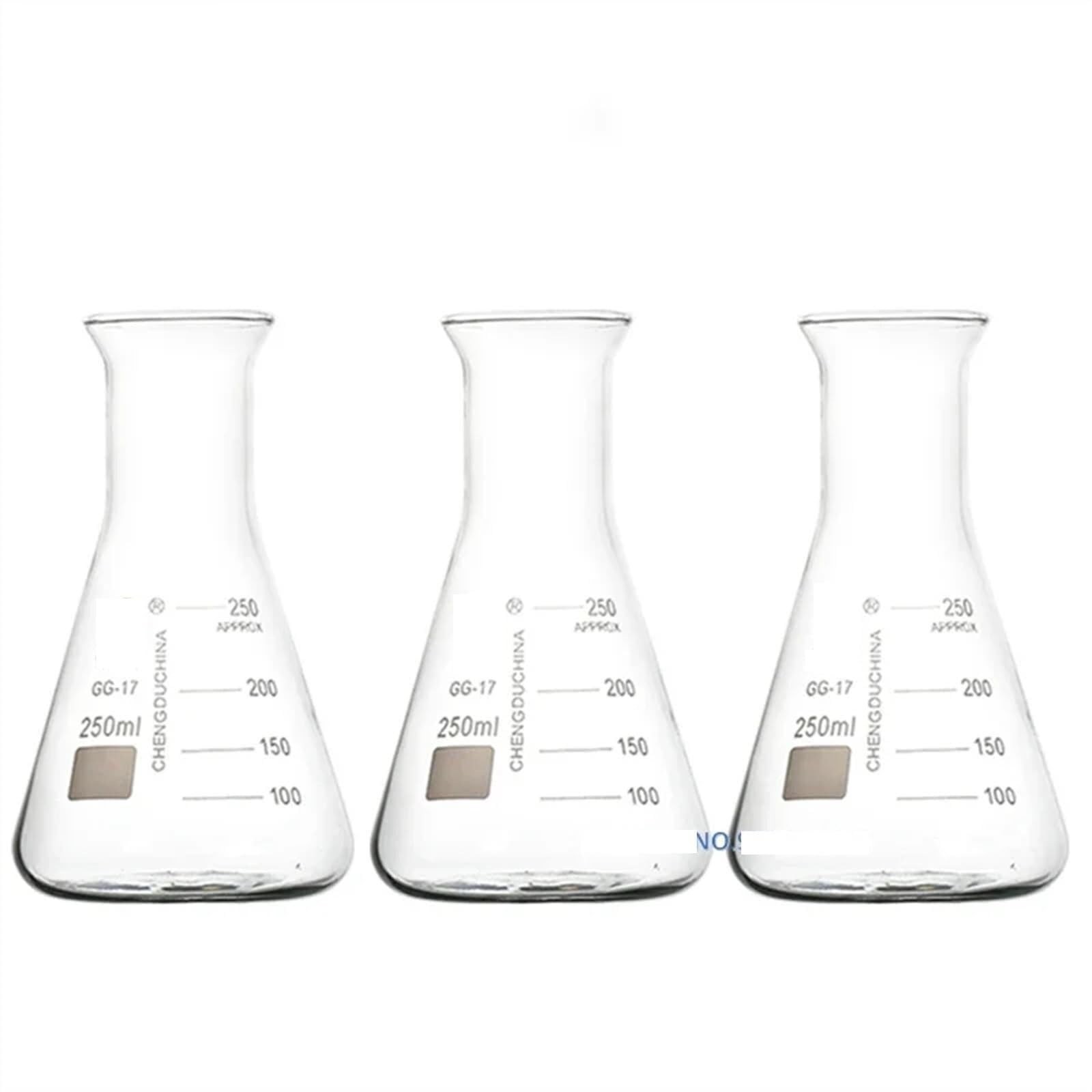 Szklana kolba laboratoryjna, 50 ml do 1000 Przezroczysta szklana w kształcie trąbki(500ml)