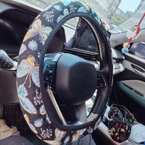 50% Off YUNXNYC Butterfly Floral Steering Wheel Cover - Image 4