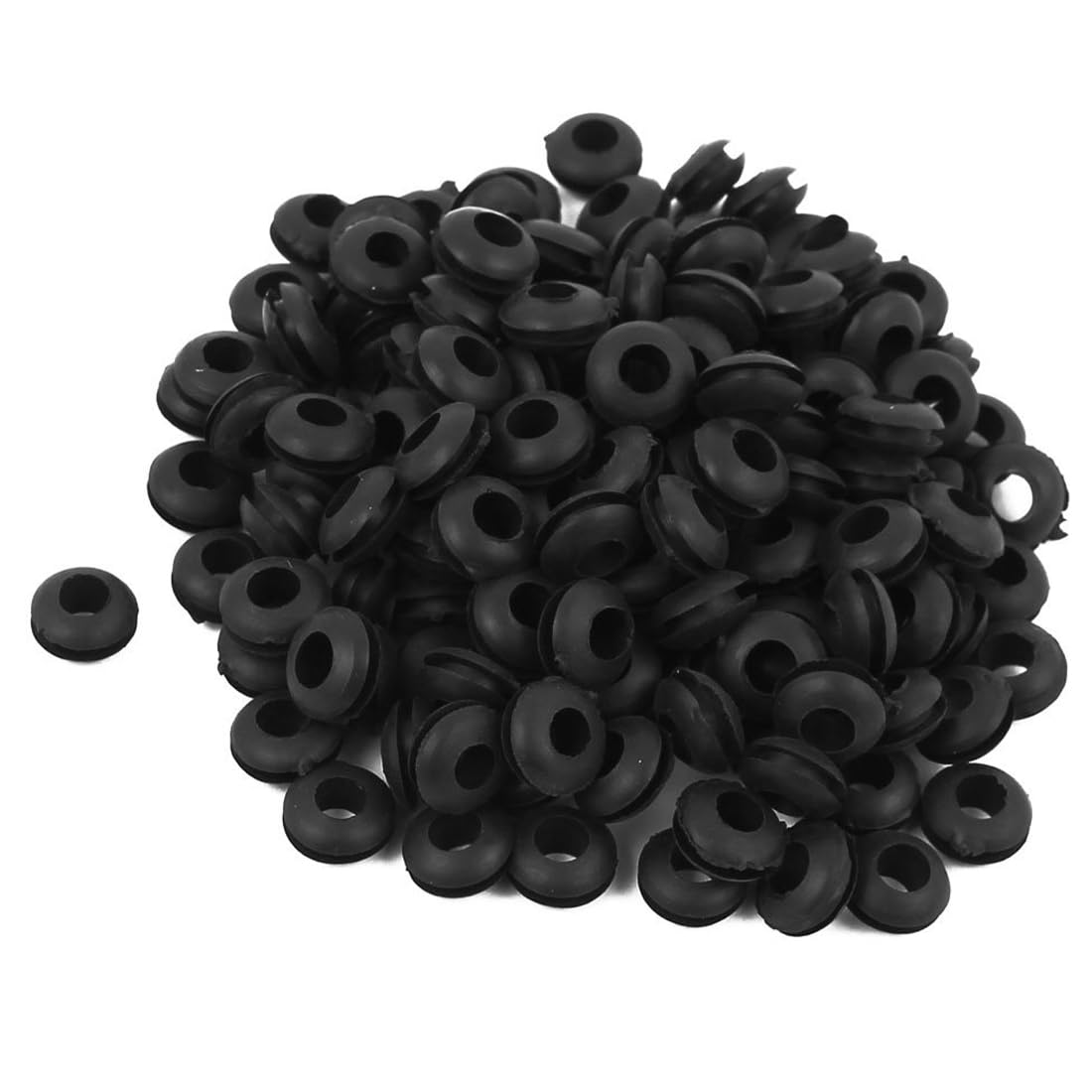 TOP-VIGOR 150Pcs Black Rubber Grommets 4mm Cable Wire Protector Rings Electrical Hole Gaskets for Conductor Wiring Cables and Plugs