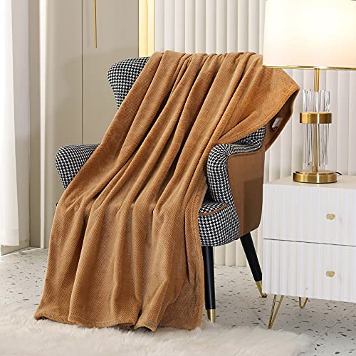 SOCHOW Waffle Textured Flannel Fleece Throw Blanket #TOP27