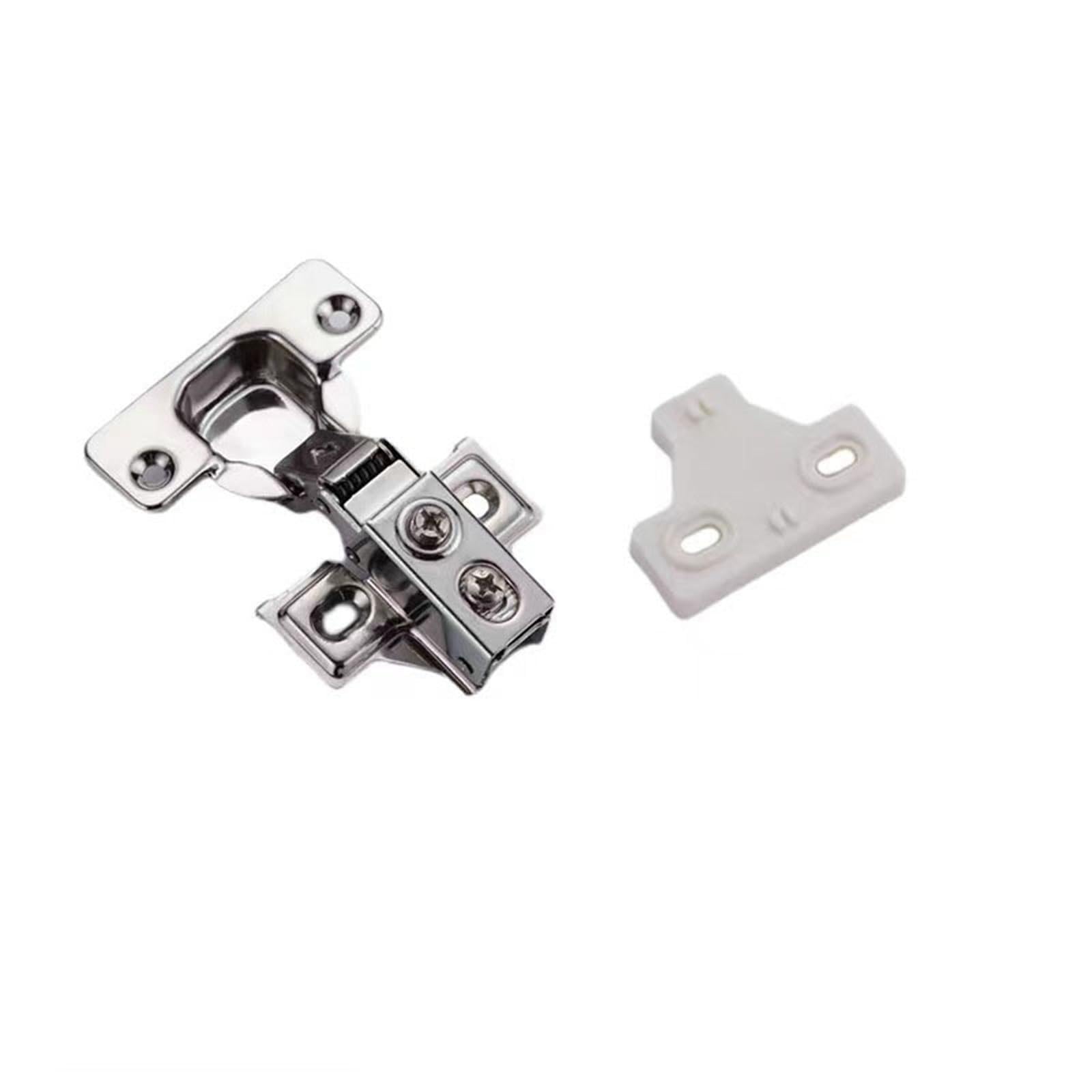 Cabinet Hinges StainlessSteel Short-Arm Hydraulic Hinge of Cabinet Cup 35mm Cupboard Hinges Hardware Door Buffer Damper for Cupboard Furniture(Half Overlay 1 pc)