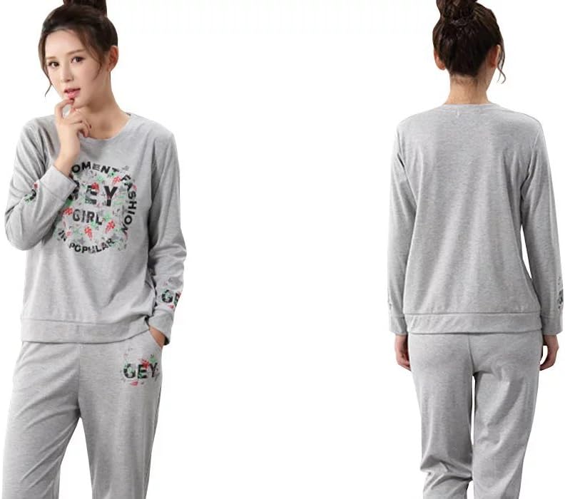 Wxian Women's Casual And Comfortable Long-Sleeved Pajama Set Pjs Nighty