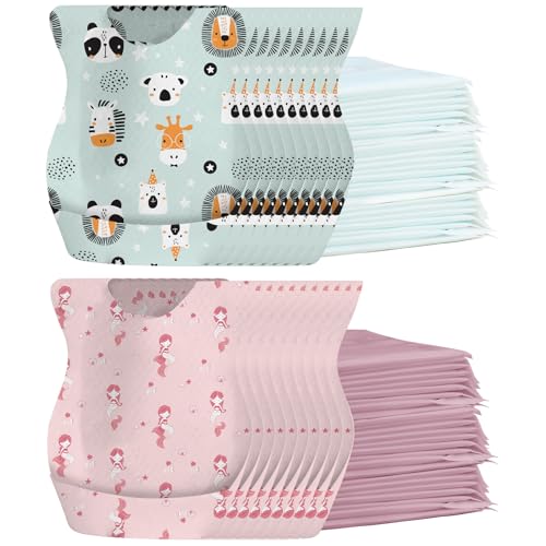 Image of WYSLP Baby Disposable Bibs 100 pcs -Self feeding Food Crumb Catcher