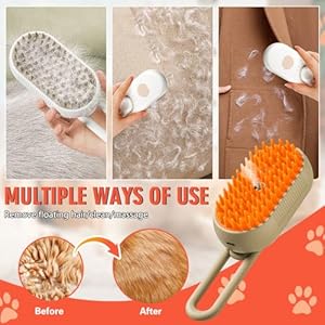 3 In1 Cat Steam Brush – One-Touch Spray Pet Hair Removal Tool 360°Rotating Handle Cat Brush With Steam Silicone Massage Comb Cat Brush For Shedding Multifunctional Dog Hair Brush