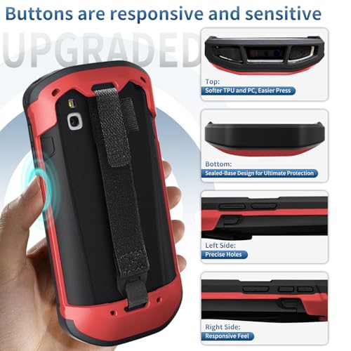 protective case cover for zebra tc51 tc52 tc56 tc57 tc510k rugged boot with hand strap for zebra phone case with tempered glass red