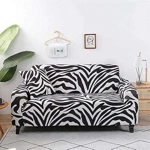 Surwin Zebra Pattern Sofa Cover for 2 Seater Cover