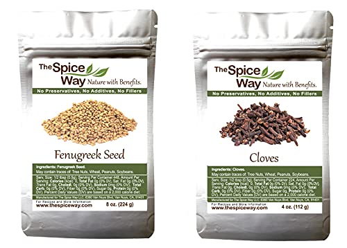 The Spice Way Fenugreek Seeds 8 oz and Cloves Whole 4 oz Bundle