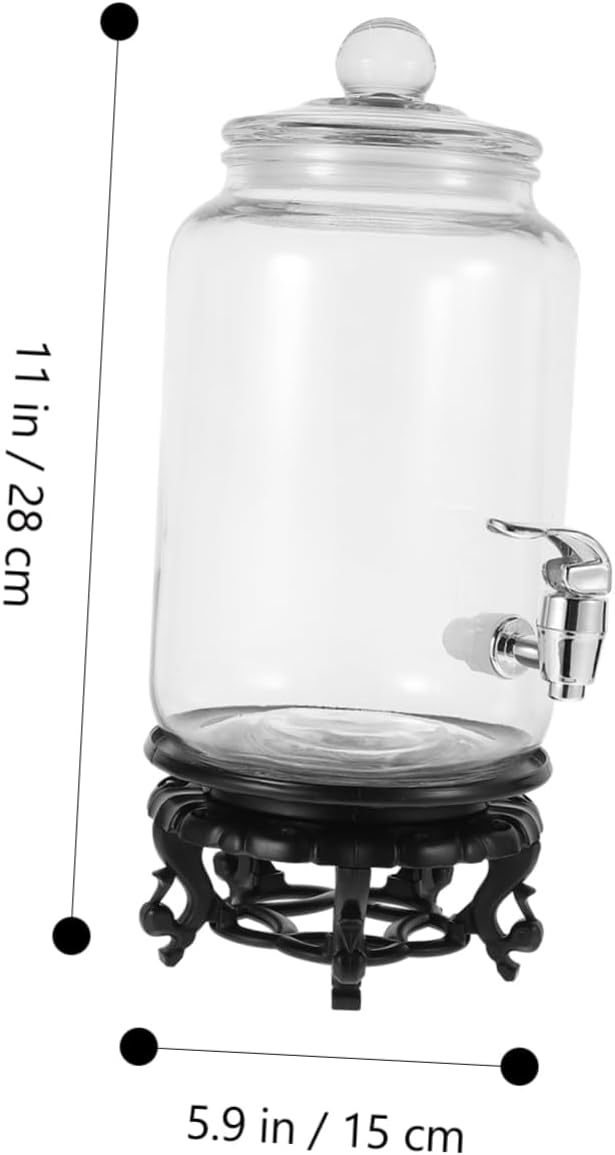 Ciieeo Glass Wine Jar Base Sealed Beverage Container for Home Brewing for Wine Juice and Tea 1 Set