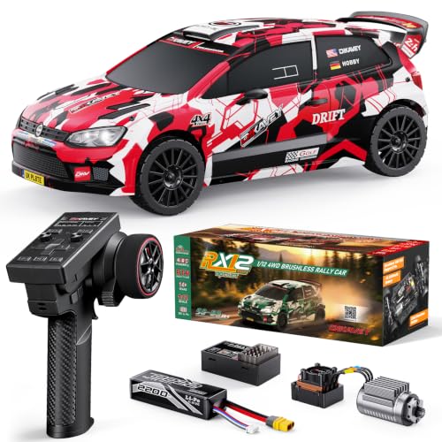 DIKAVEY 1/12 Fast RC Cars for Adults Max 50 MPH Brushless RC Drift Car with Gyro 4WD RTR High Speed RC Rally Cars with 3S 2200 mAh Drifting RC Remote Control Car for Adult
