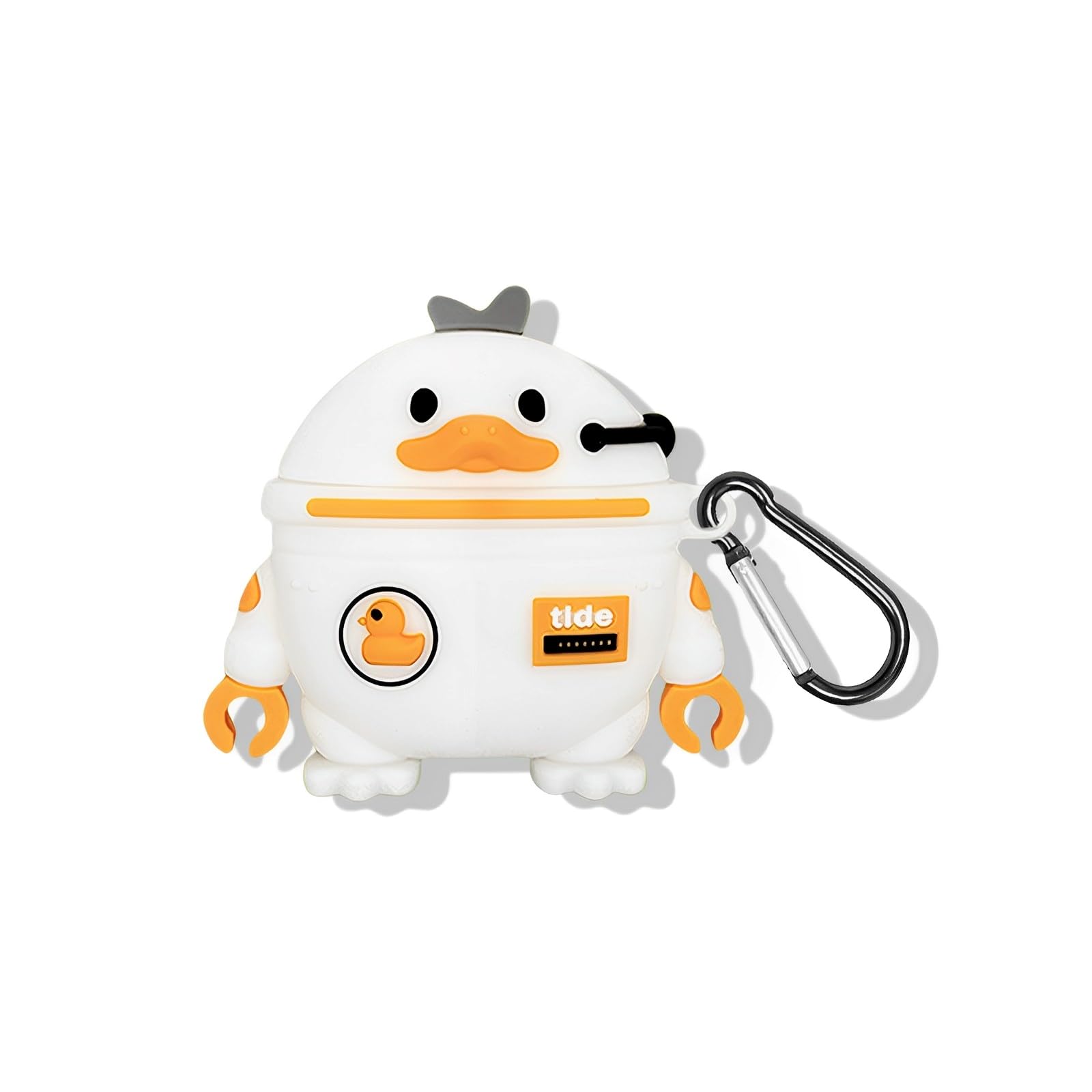 SKPY 3D Cute Cartoon Duck Design Rugged Shockproof Case Compatible with JBL Vibe Beam/Vibe 200TWS Soft Silicone with Carabiner for Boys Girls Womens