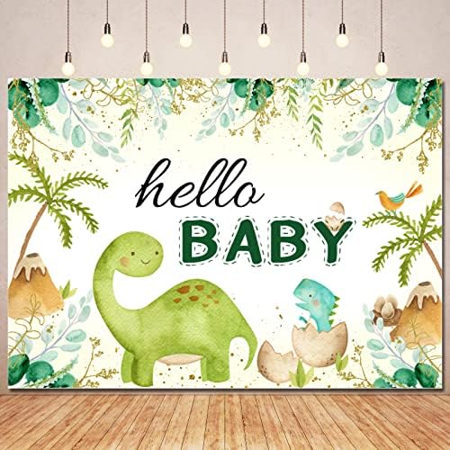 Avezano Hatching Soon Dinosaur Backdrop Banner - 6x3.6ft Watercolor Dino Baby Shower Decor - View #12