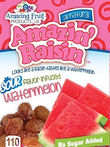 Amazin' Raisin Sour Watermelon Flavor Infused Raisins 1.3-ounce Bag (Case of 50)