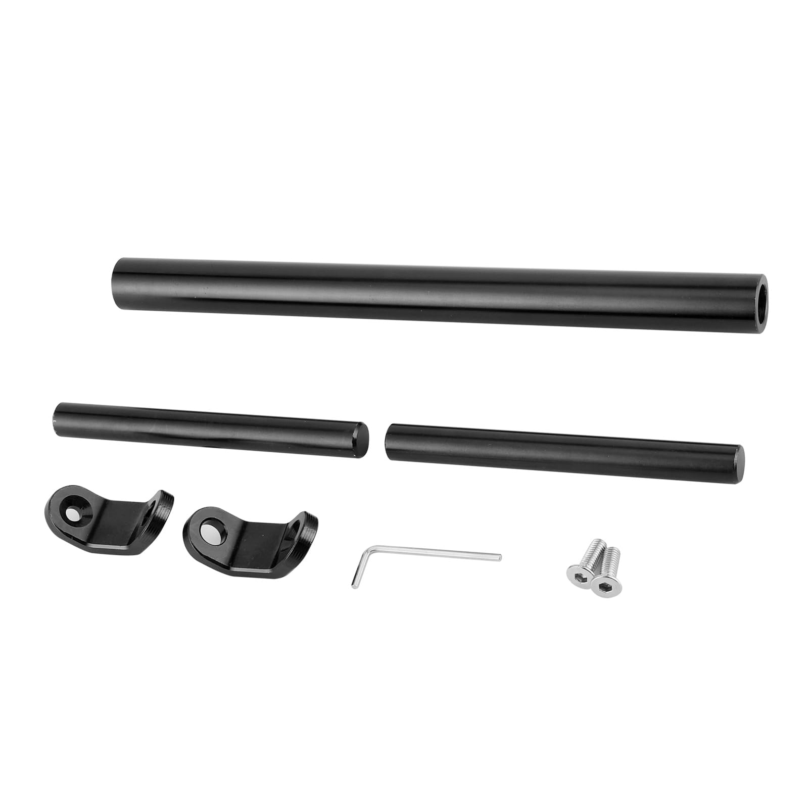 Annadue Traversa per Barra di Bilanciamento CNC in Lega di Alluminio per Moto, Manubrio di Rinforzo Esteso Universale per Accessorio Moto (BLACK)