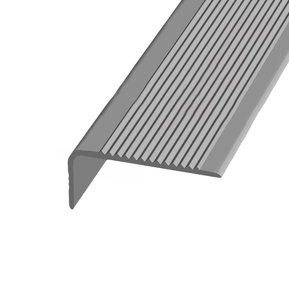 ZTZBFGM Gray,5 m/196.85 in, Non-Slip Rubber Stair Nosing - Adhesive PVC Edge Protector for Indoor Outdoor Steps
