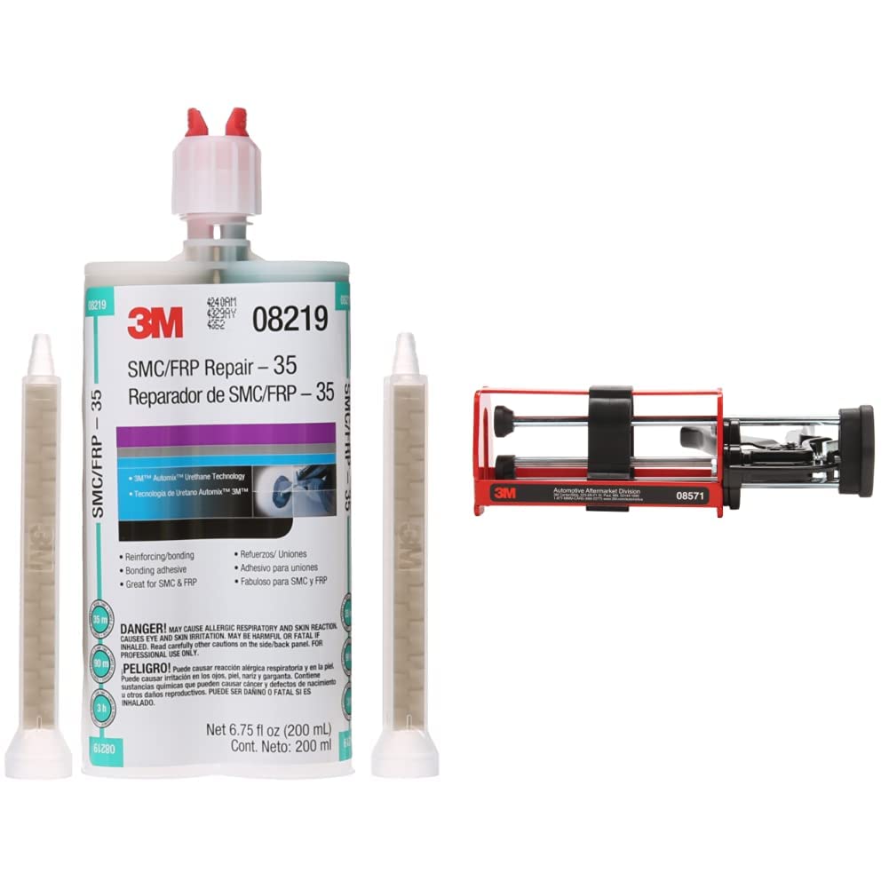 3M SMC/Fiberglass Repair Adhesive-35, 08219, Green, 200 mL Cartridge + 3M Manual Cartridge Applicator, 08571, Accurately Dispense Materials, 200 ml