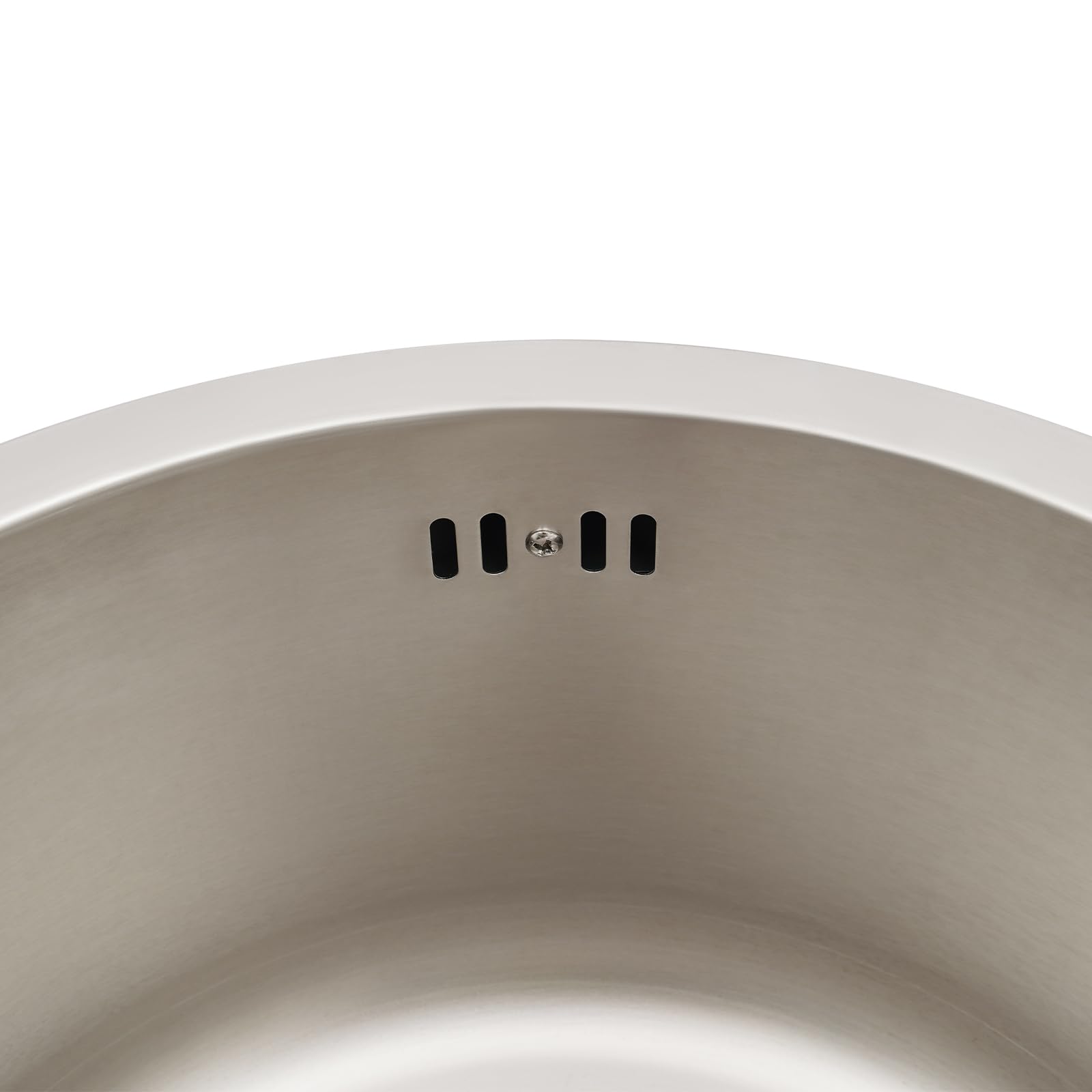 Spülbecken Rund Küche Edelstahlspüle Durchmesser 41 cm Einbauspüle 1 Becken Küchenspüle mit Abflussrohr für Küche, Restaurant