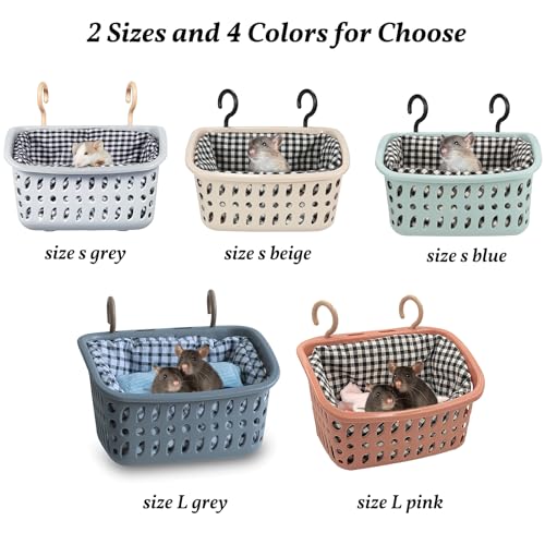 JWShang Rat Hammock for Cage Chew Proof, Rat Hanging Basket Bed with Sturdy Hooks, Pet Rat Cage Accessories for Mice Snuggling Sleeping, Safe and Cozy Small Animal Rodent Hammock for Rat Sugar Glider - Image 3