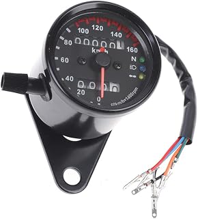 Cuentarrevoluciones Moto Cuentakilómetros Dual Universal portátil para Motocicleta, 1 Unidad, Color Negro, 12 V, con indicador