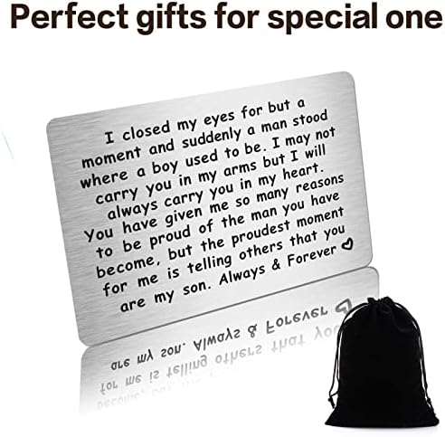 Son Wallet Card from Mum, Son Gift from Mom Wallet Insert Card to My Son, Son Birthday Card, Inspirational Gift Graduation Gifts Inspirational Gifts for Son Wedding Christmas Birthday Gift Card