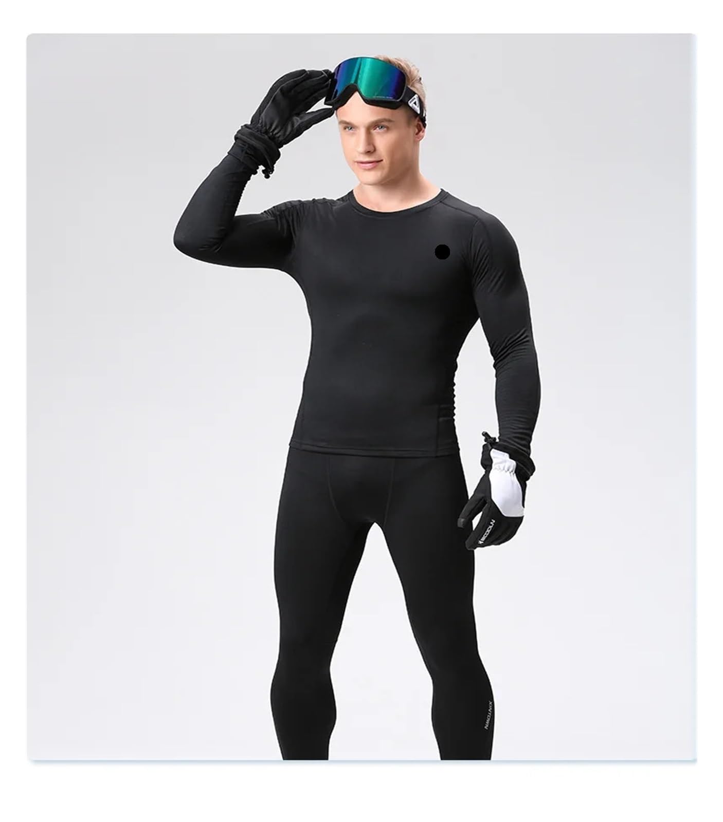 Sous-Vetement Thermique Hiver Ski Ensemble Sous-Vê Ensemble de sous-vêtements thermiques de sport for hommes, sous-vêtements thermiques en polaire, automne et hiver, Ski, course, Fitness, équitation,
