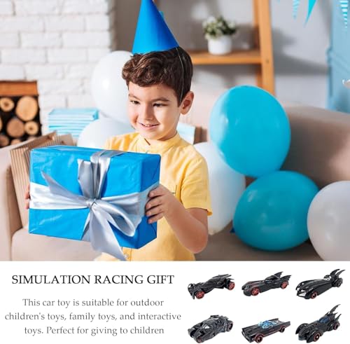 Image of Umadiya Black Super Hero Mini Metal Die Cast Car Set of 6, Free Wheel Push & Go Vehicles, Racing Cars Play Set for Cake Decorations Topper Adventures, Movie Vehicles Car for Kids (Bat 6pc)