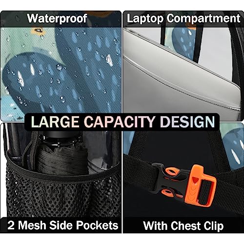 Tropical Cactus Pattern Theme Clear Backpack, Clear Backpack Stadium Approved, PVC Backpack, Clear Backpacks for Adults, Clear Backpack Heavy Duty, Clear Bag, for Work Security Travel College4