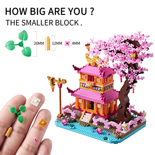 Kadablk Architecture Dream Flower Building Block,Japan Sakura Tree House Construction Set,1810PCS for Adults & Kids… - Image 6