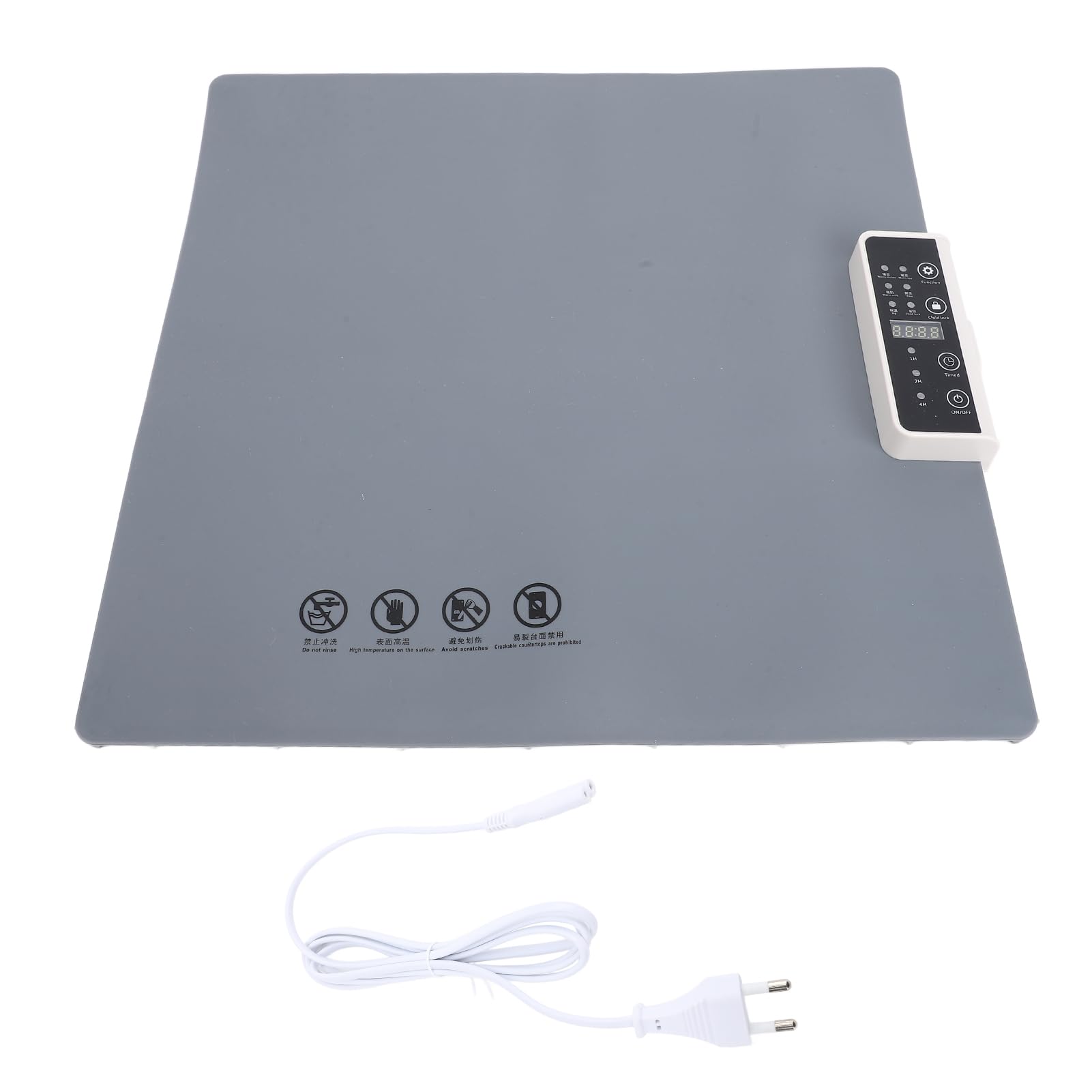 AUNMAS Vassoio Riscaldante Elettrico Arrotolabile da 260 W, Timer Portatile 1H 2H 4H Scaldavivande con Riscaldamento a Superficie Intera in Silicone con 5 Impostazioni di (GRAY)