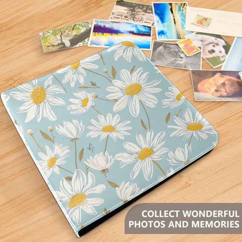 Álbum de Fotos Scrapbook Adhesivo DIY de PU Leather Floral con 3 Anillos, 40 Páginas, Tamaño 8x10 miniatura 5