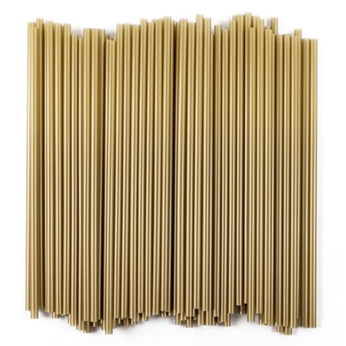 Disposable Plastic Drinking Straws - 7.75 Long - Straight - Unwrapped (Gold 500)