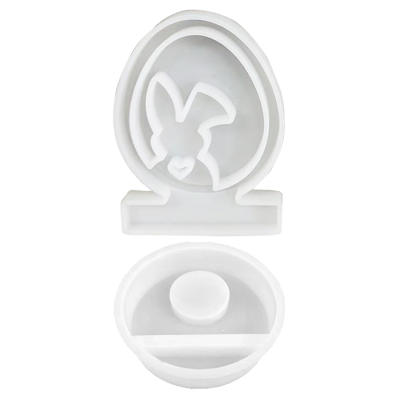 Yhplxyuus Silicone Candlestick Resin Mold Eggs Mold Candlestick Casting for Home Decor Easter Silicone Eggs Holder Molds