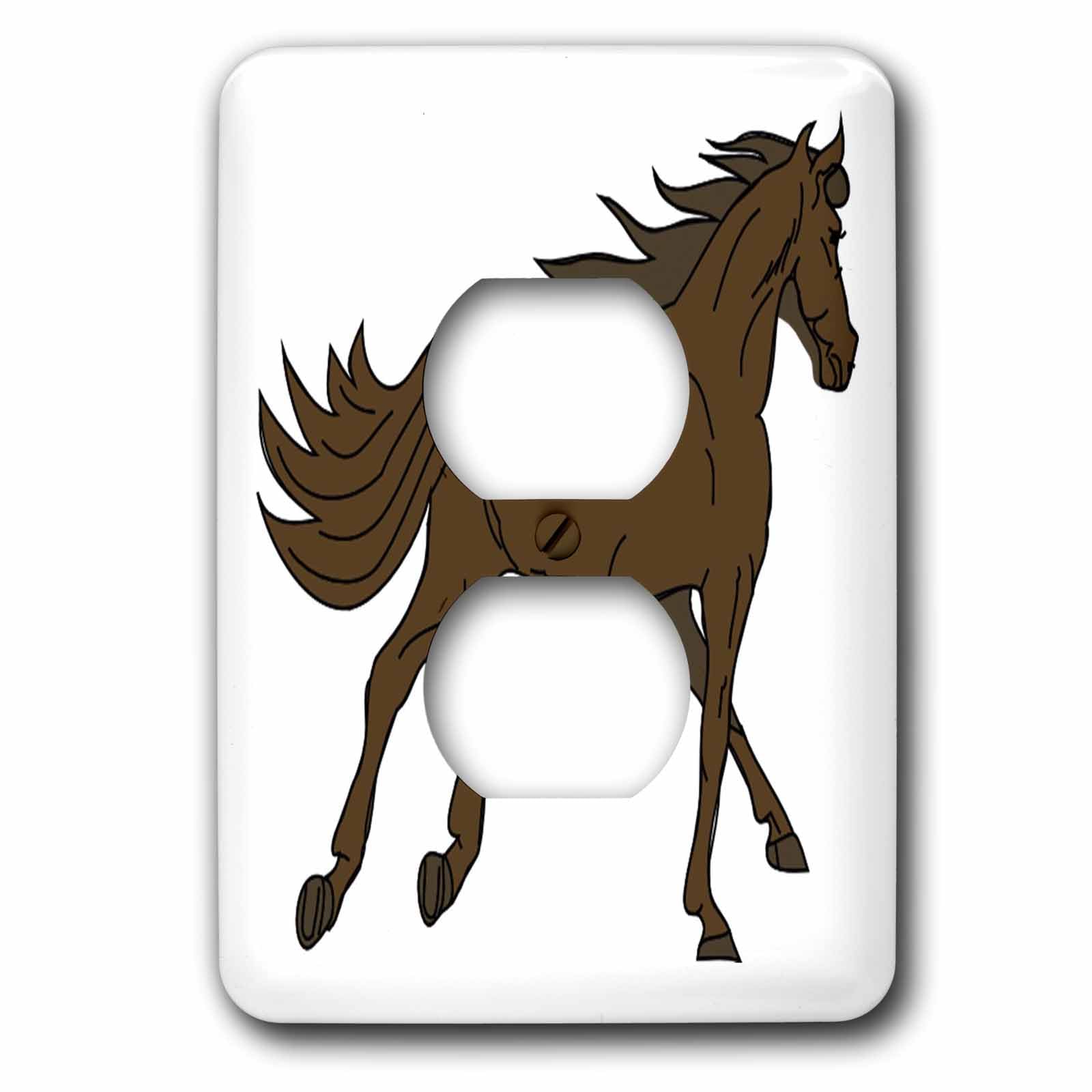 Housse prise de courant cheval marron pour cacher les prises murales vides