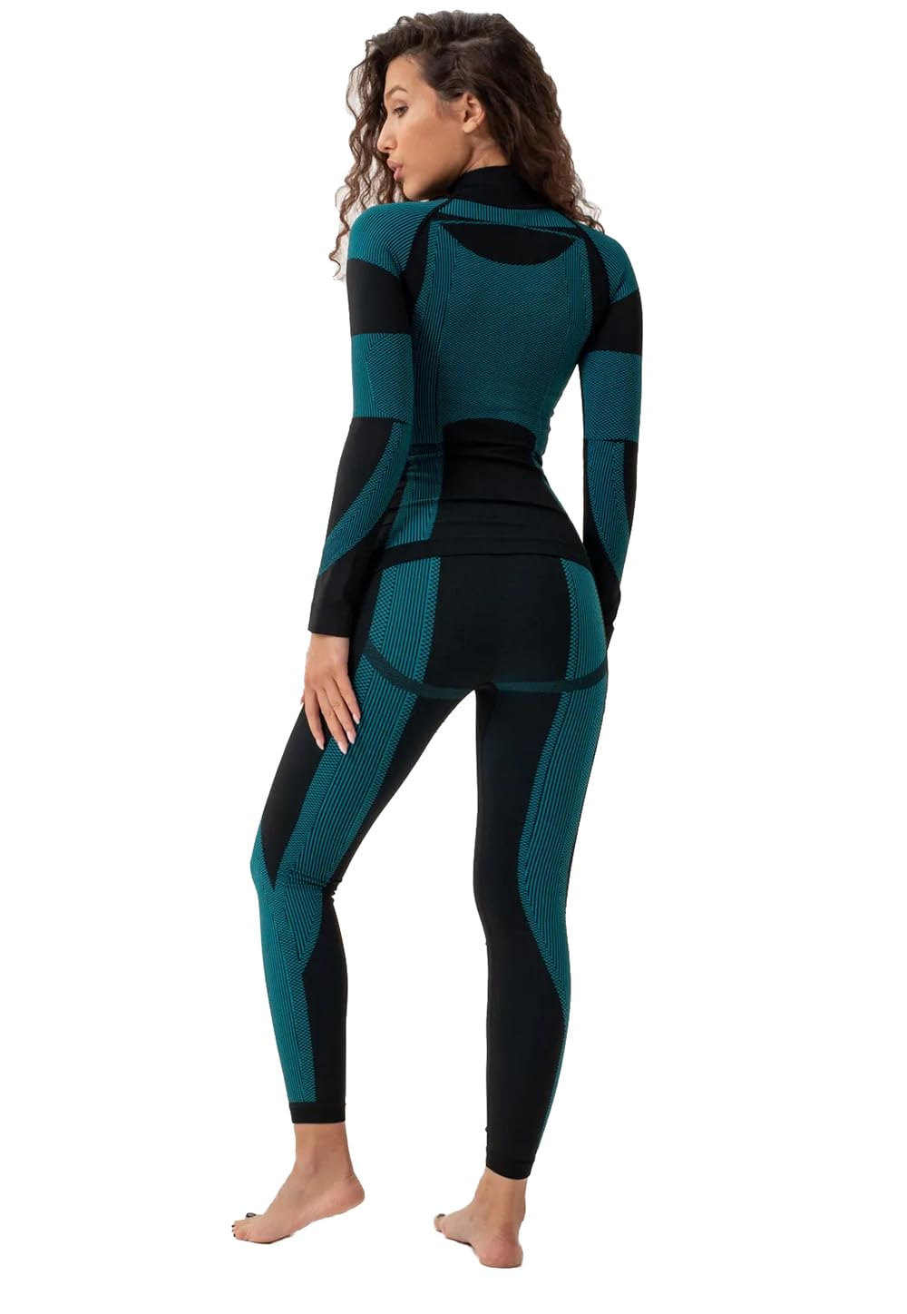 Ensemble de sous-vêtement Thermique Femme Wear Fonctionnel sans Couture PJ Set Entraînement Ski Couche de Base Chaude Temps Froid Yoga Haut Bas