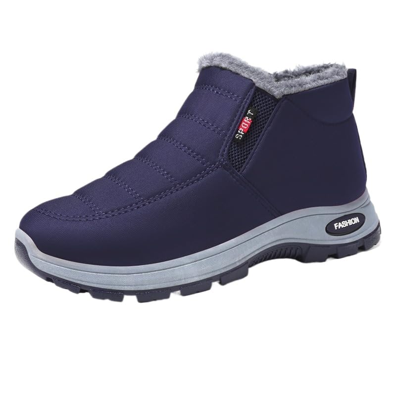 Women's Warm Boots Ladies Winter Ankle Slip on Short Snow Fur Lined Boots Comfortable Waterproof Orthopedic Walking Fur Fuzzy Soft Booties Wide Warm Arch Support Shoes