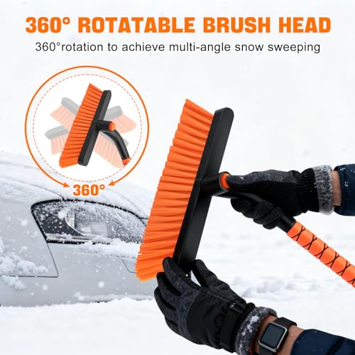 image for nacena Snow Brush and Ice Scrapers for Car Windshield, Detachable Snow