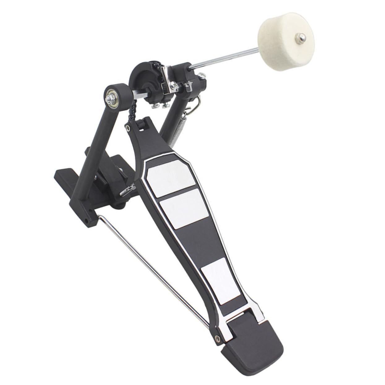 Pedale Cassa Batteria Singolo, Accessorio per Batteria Nera | Lega Zinco-alluminio e Feltro, Superficie Liscia, Design Classico, Strumento per Pratica