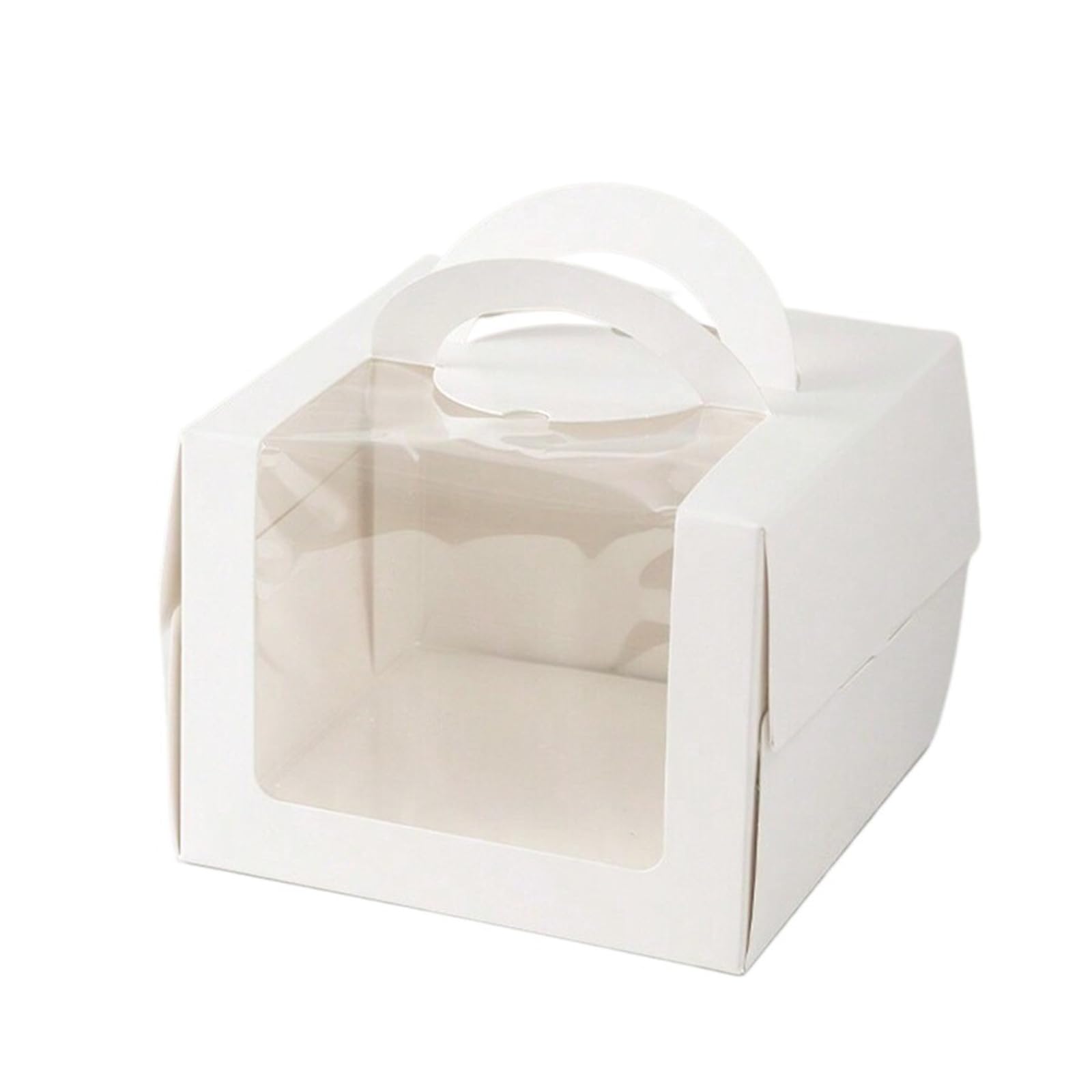 Boîte à gâteaux avec fenêtre blanche, 5 pièces, poignée