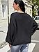 ZAFUL Women Crewneck Sweater Casual Long Sleeve Loose Knit Pullover Tops Black