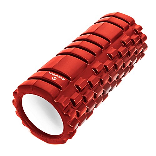 #DoYourFitness Rodillo para Masaje miofascial/Rodillo de Espuma »Suyana« 35 cm Longitud y 15 cm diámetro/Ideal para automasajes, Disponible en Cinco Colores de Moda (Rojo)