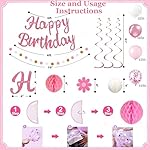 Happy Birthday Decorations Banner Decor Balloons Set & Pink NO DIY All in One Party Supplies Kit for Indoor Outdoor Celebrations Birthday Decor Essentials - Image 3