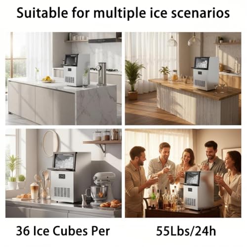 Máquina comercial para hacer hielo 80 lbs/24H acero inox miniatura 7