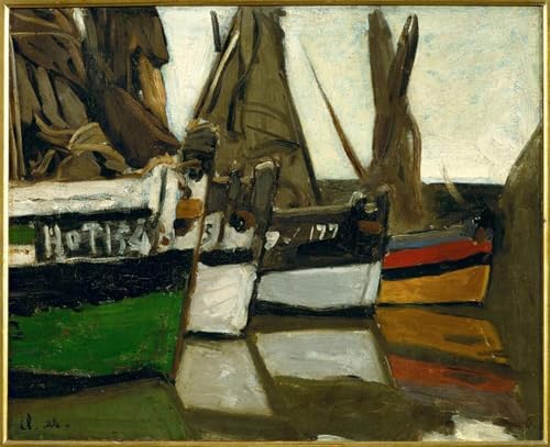 Peinture sur Toile Bateaux de Honfleur Monet pour créer un salon apaisant