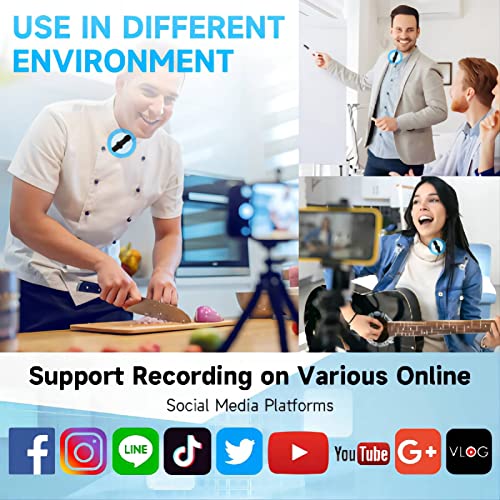 Pqrqp 2 Pack Wireless Lavalier Microphone For Iphone Ipad,Wireless Microphones,Professional Wireless Microphone,Plug-Play Wireless Mic For Recording,Live Stream,Youtube,Facebook,Tiktok #TOP1