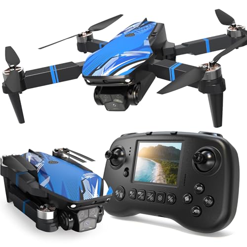 Drone with Camera for Adults LCD Screen FPV Live Video, Professional Brushless Motor 270° Obstacle...
