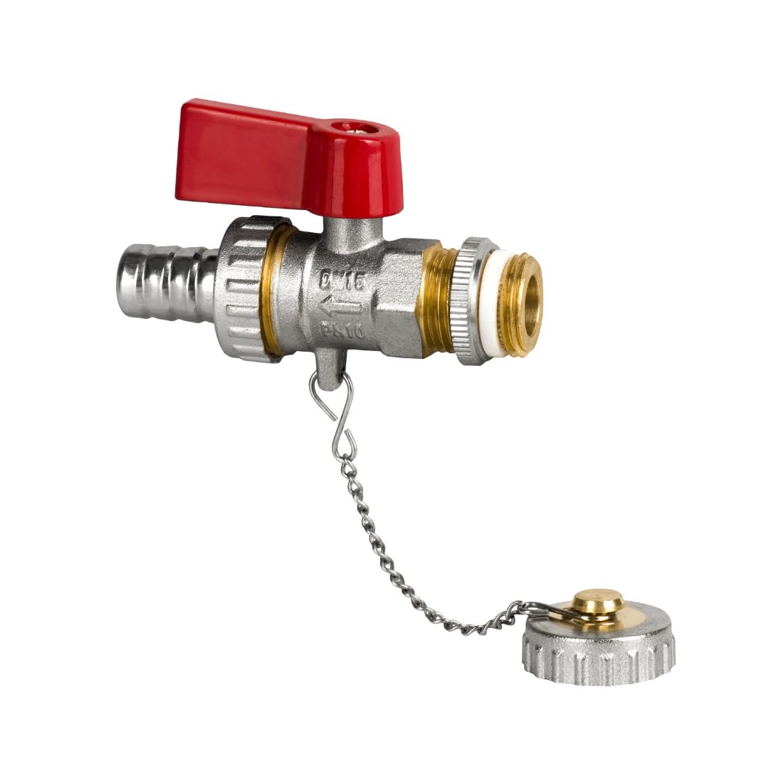 KFE Hahn 3/4" Kugelhahn mit Filter, Messing verchromt, Entleerungshahn für Heizung KFE Füll- & Entleerungshahn